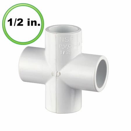 Circo Innovations 0.5 in. 4-Way x PVC Fitting Cross - Utility Grade 131-U